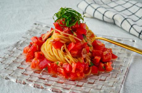レシピ：東京産トマトの梅しそ冷製パスタ
